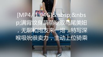 [MP4/ 1.04G]&nbsp;&nbsp;满背纹身萌萌哒双马尾美妞，无聊和炮友来一炮，特写深喉吸吮很卖力，主动上位骑乘