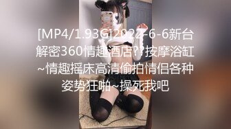 [MP4/1.93G]2022-6-6新台解密360情趣酒店??按摩浴缸~情趣摇床高清偷拍情侣各种姿势狂啪~操死我吧